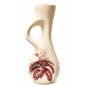 VASO CERAMICA FOLHAGEM VERMELHA