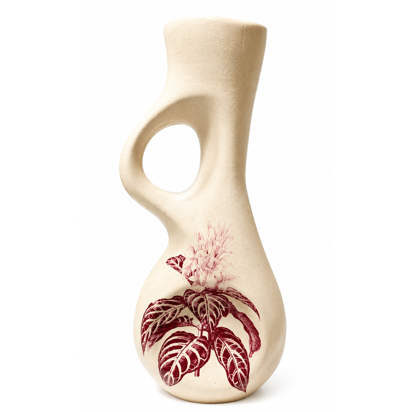 VASO CERAMICA FOLHAGEM VERMELHA
