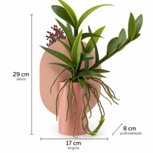 Alternative view of Vaso Oval - Ocre e Sal Rosa