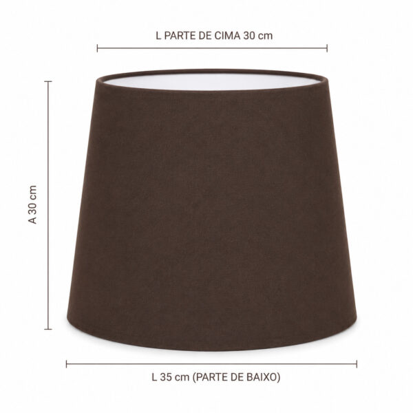 CÚPULA CÔNICA LINHO MARROM 30 X 35 - Imagem 6